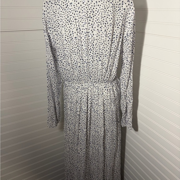 Anthropologie - Long Sleeve White Polka Dot Shirt Dress - Picture 11 of 11